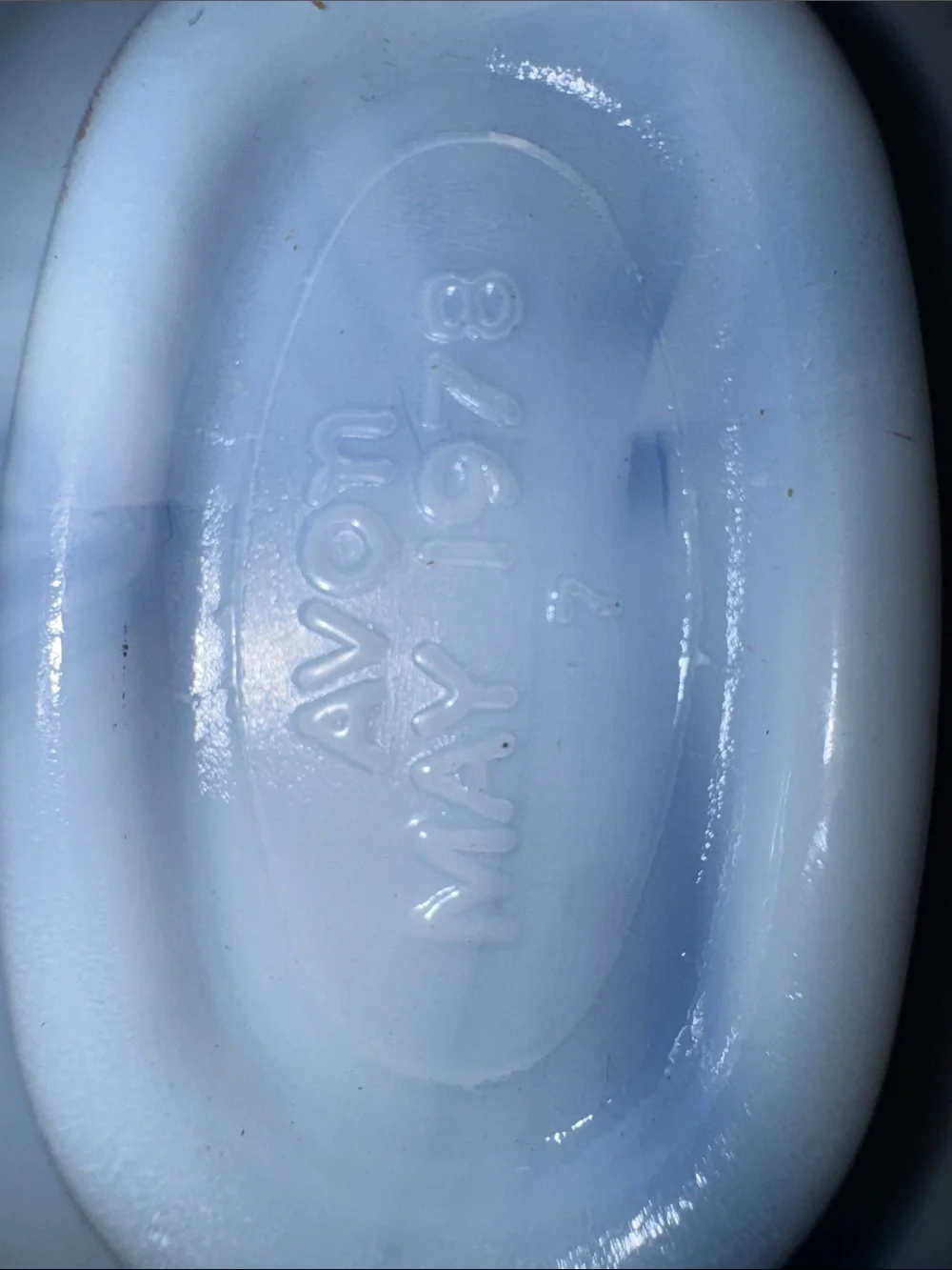 1979 Vintage Avon Victoriana Light Blue and Gold Bubble Bath and dish soap Set